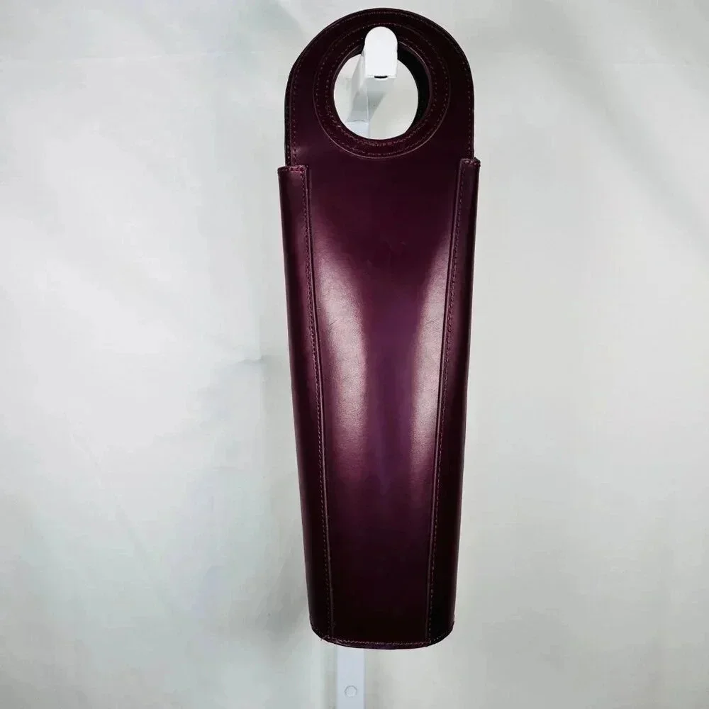 2/$30 OENOPHILIA Vino Tote Leather Burgundy Party Holiday